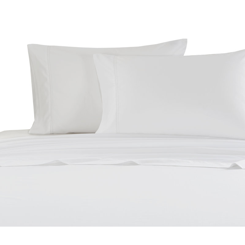 Hemstitch Cotton Blend Sheet Set, King, Gray