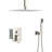 Dual Shower Head , 16 Inch Ceiling Mount, Brushed Nickel Mounted Head, Design