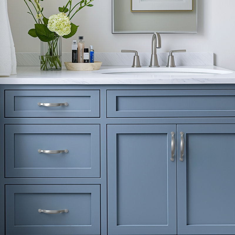 Satin Nickel Arched Cabinet Pulls with Mounting Hardware