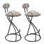 Ensemble de 2 tabourets de bar rembourrés avec tabourets rayés de hauteur comptoir en velours moderne pour îlot de cuisine, salon-856077546-856077547