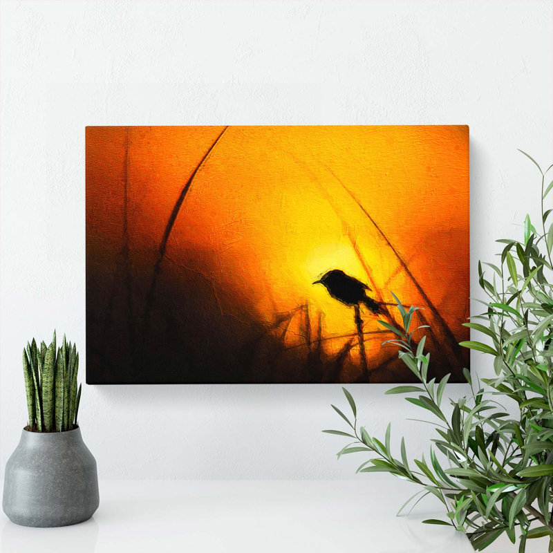 Bird in the Sunset - Wrapped Canvas, 35cm H x 50cm W x 3cm D