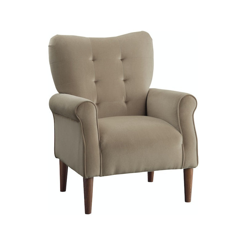 Fauteuil d'appoint en velours brun Chad, Velours brun