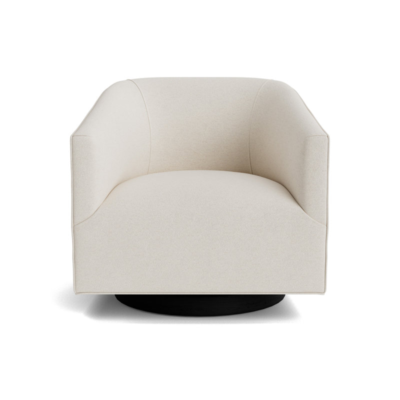 Cooper Full Swivel Chair, Performance Boucle - Cream, Black