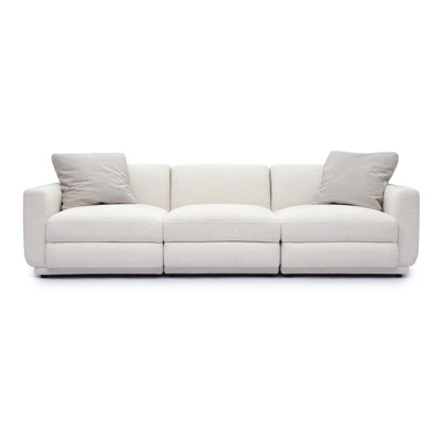 Frome Cream Chenille Modular Long Sofa
