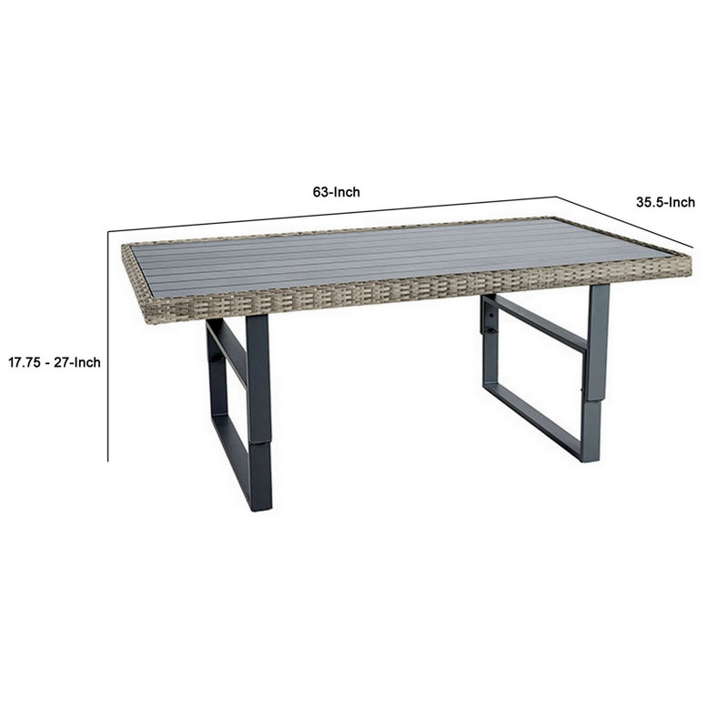 Saemi Rectangular 63'' L x 35.5'' W Outdoor Dining Table