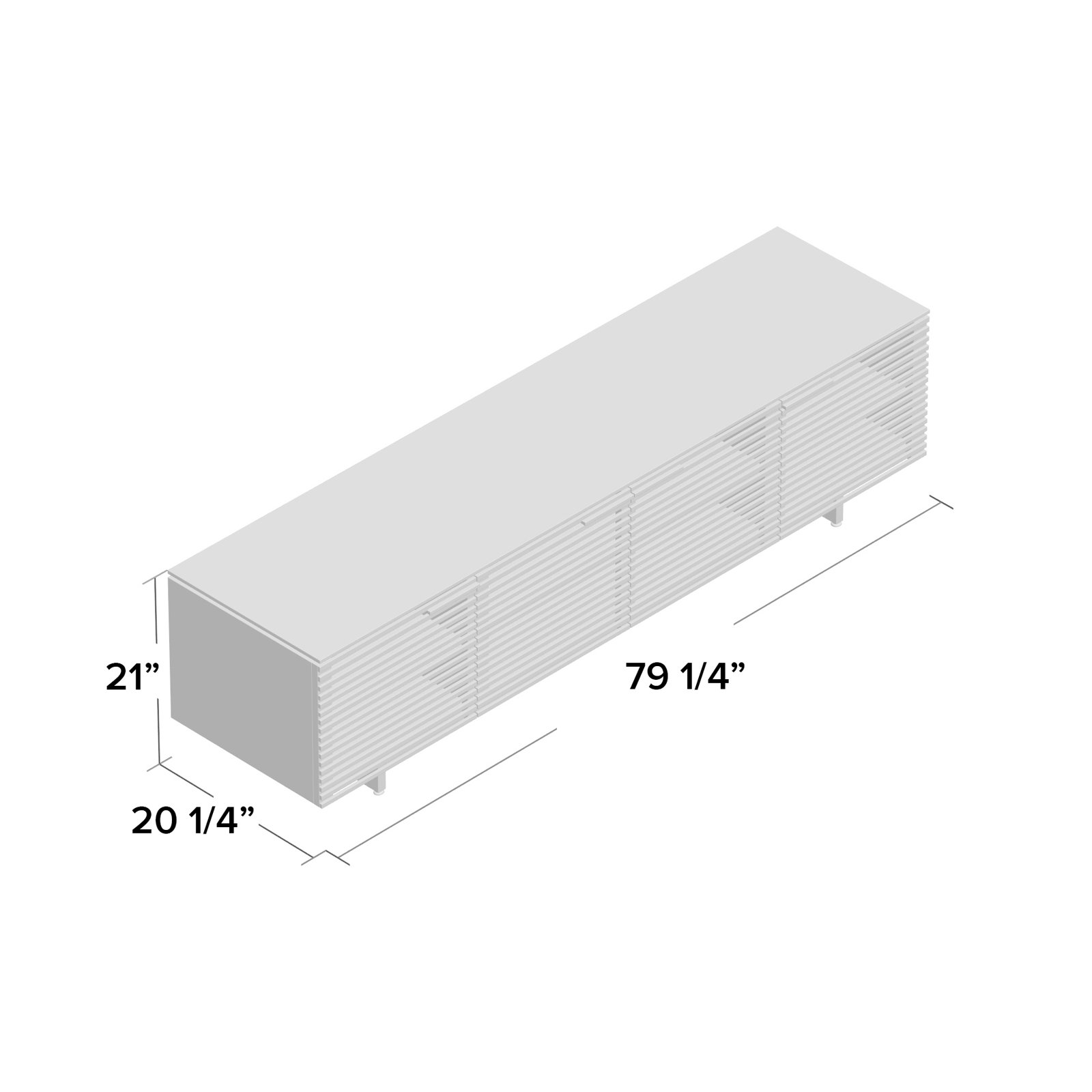 Corridor 79" Glass TV Stand, Charcoal Stained Ash