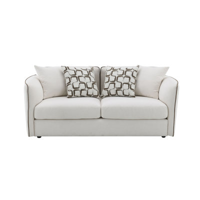 Yolanda Beige Chenille Loveseat W/4 Pillows