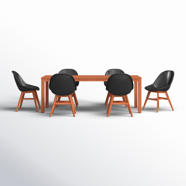 Anautica 85'' Rectangular 6 - Person Outdoor Dining Set