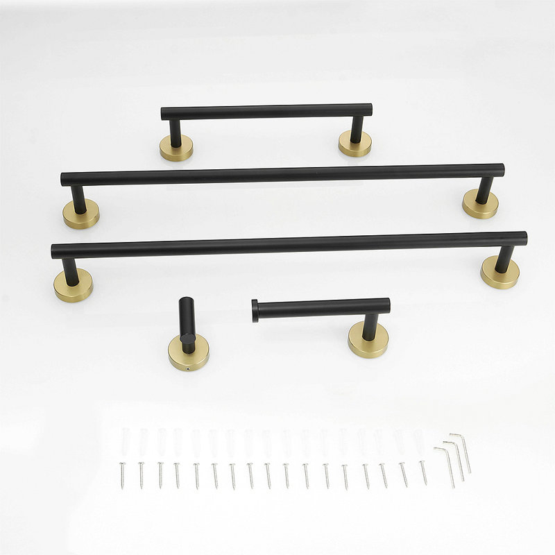 Ensemble d'accessoires de salle de bain, ensemble de quincaillerie de salle de bain en acier inoxydable, ensemble de barre à serviettes de bain, porte-serviettes pour salle de bain mural