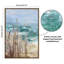 Art mural sur toile 16 x 24 avec sable, océan, ciel et herbes hautes avec des accents peints à la main - art mural plage côtière-652415639
