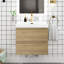 Meuble-lavabo simple avec plateau en résine Teriann-101831965