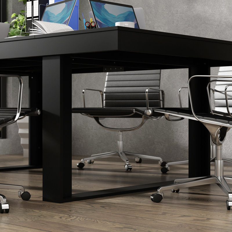 Executive Desk With Spacious Top, Black/Brown