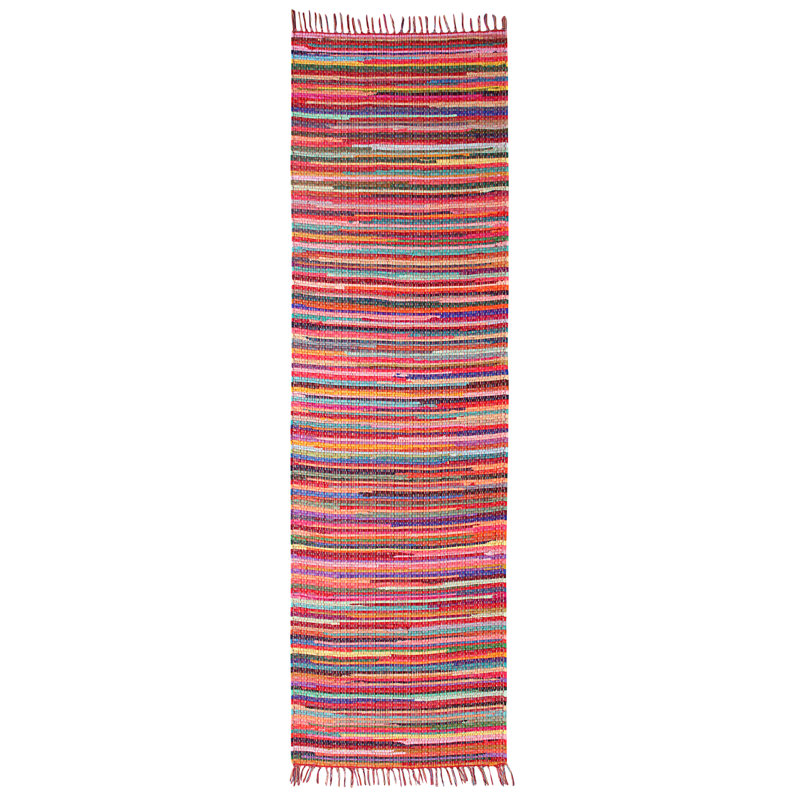 Sean Handwoven Stitch Flat Weave Multicolour Rug, Runner 60 x 200cm