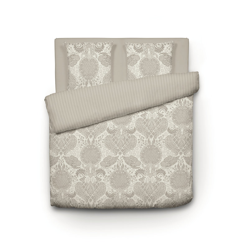 CXL By Christian Lacroix Damask Duvet Cover Set with Pillowcases, Taupe, Kingsize - 2 Pillowcases (63 x 63 cm)