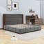 Lit plateforme tapissier avec tête de lit et base en bois robuste-587894890-587894869