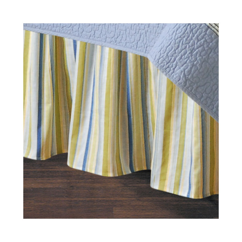Blue/Green Stripes Bed Skirt, Twin