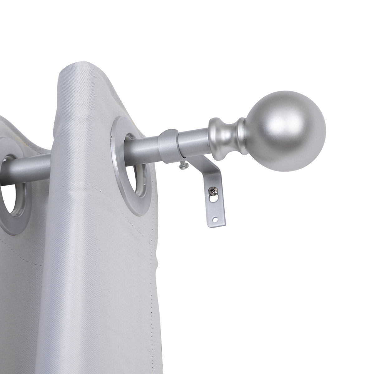 Adjustable Metal Single Curtain Rod, 28" - 48", Nickel
