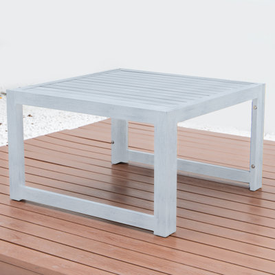 Chelsea Aluminum Patio Coffee Table with Slatted Design, Powder-Coated Accent Table for Indoor/Outdoor Use Easy Assembly