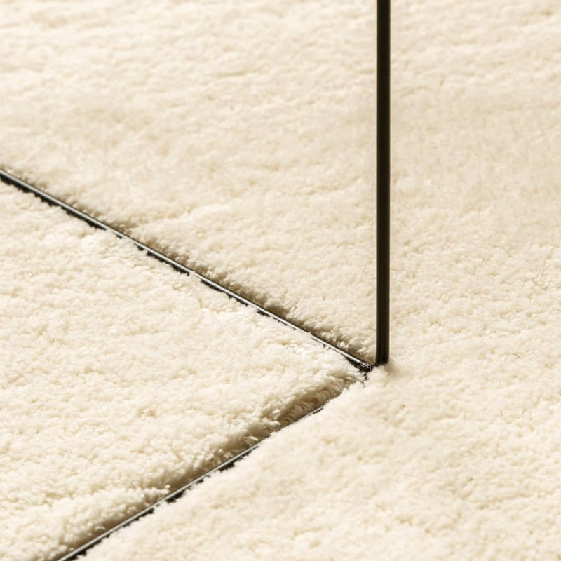 Rug "HUARTE" Short Pile Soft and Washable Cream, Rectangle 140 x 200cm