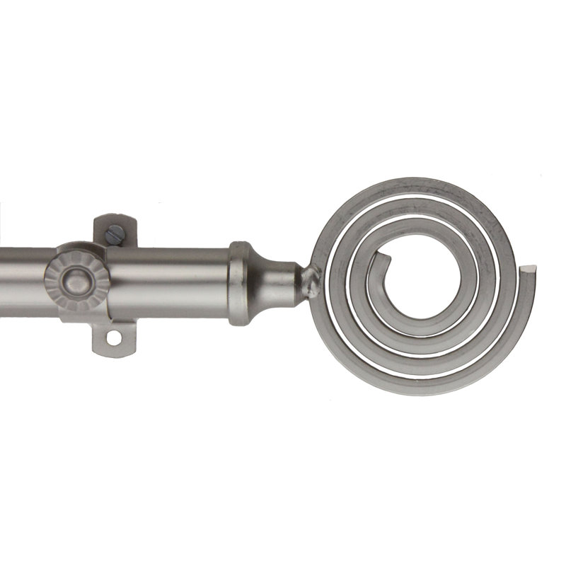 Tringle à rideaux simple à ressorts de coin puneeth, 28 po-48 po, Nickel satiné