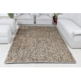 Honey Comb Handmade Solid Flatweave Brown & Grey Jute Area Rug By Tufty Home