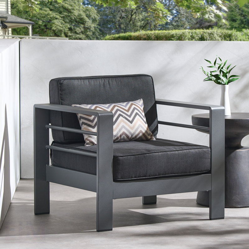 Fauteuil club CAPE CORAL MP1 avec coussins moelleux et structure en aluminium durable pour une utilisation intérieure et extérieure