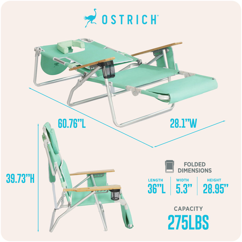 Chaise de plage inclinable , Green