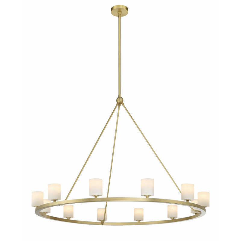 Rashana 12 - Light Steel Dimmable Wagon Wheel Chandelier