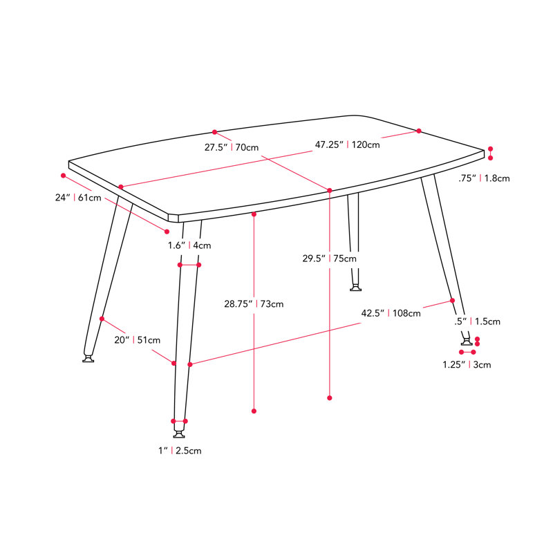 Metal Base Dining Table