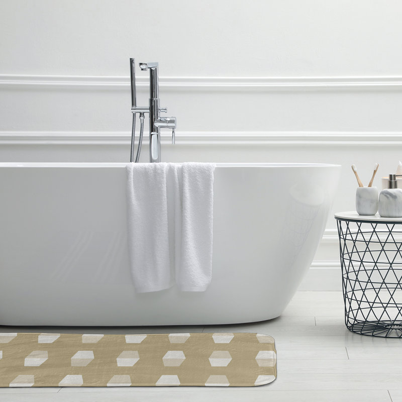 Tapis de bain quilles, L 21 po x L 34 po, Brun clair