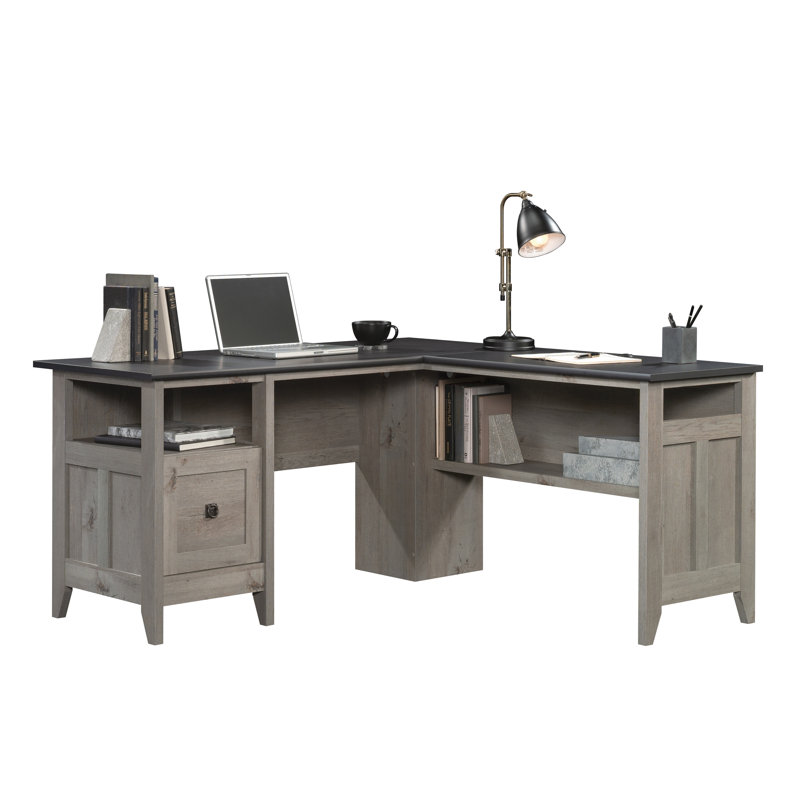 L-Shaped Executive Desk, Raven Oak/Mystic Oak