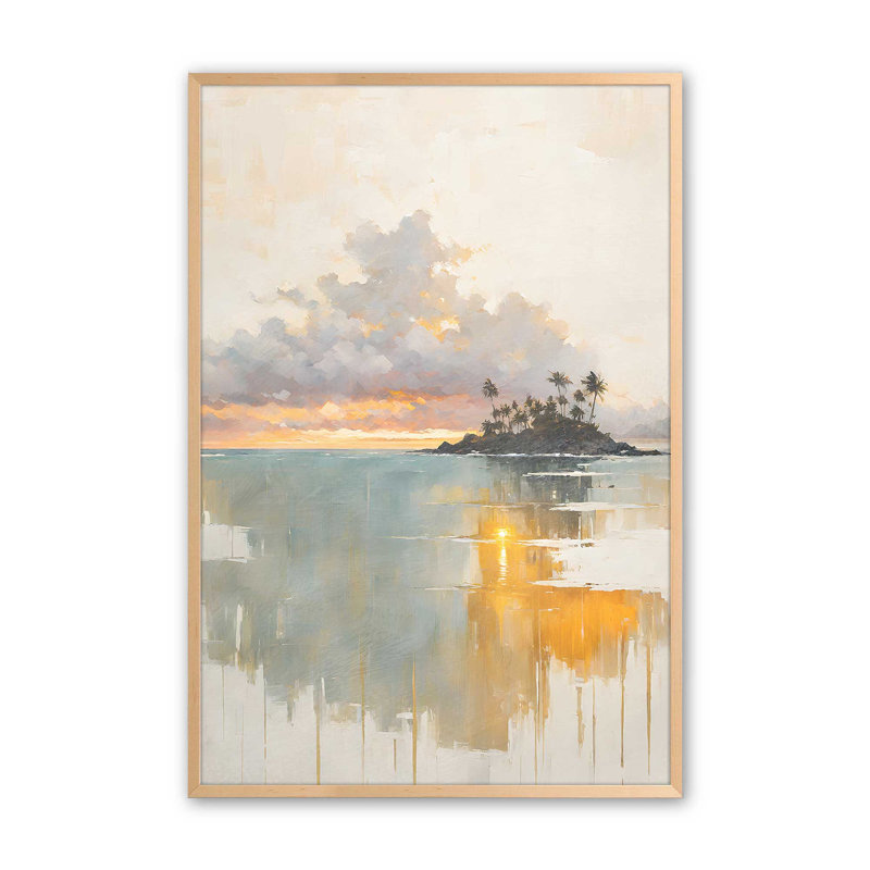 Golden Waves at Sunset III, reproduction, H 25 po x l 19 po, Érable brut