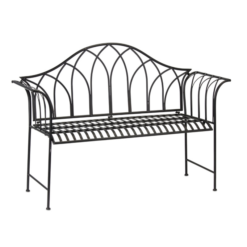 Banc de jardin en fer Antonie, Noir