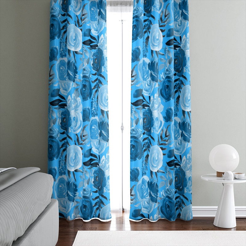 Panneaux de rideaux semi-transparents à motif floral, L 56 po x L 78 po