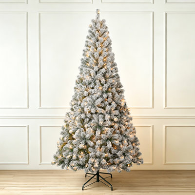 Arbre de Noël artificiel en PVC pré-éclairé avec lumières DEL et base en métal