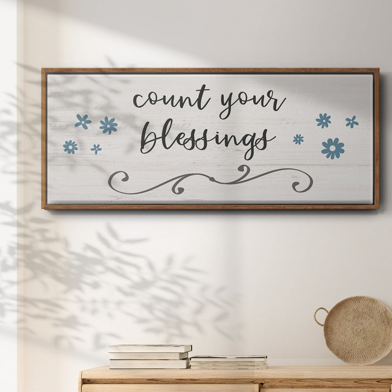 «Count Blessings», toile encadrée, H 20 po x l 50 po