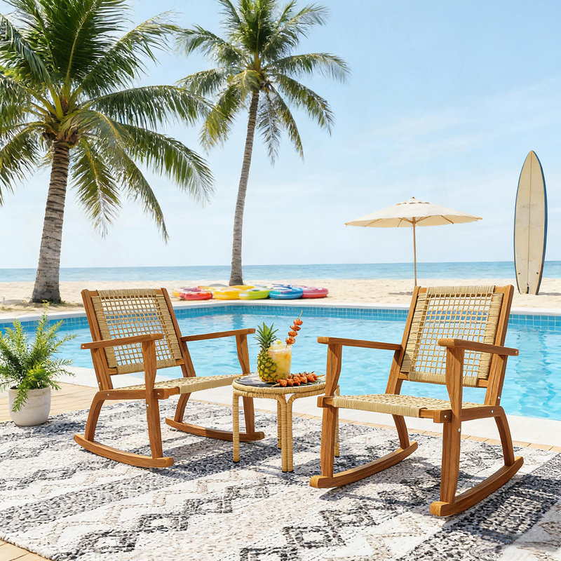 Ensemble de 2 chaises berçantes d'extérieur
