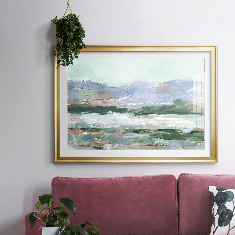 «Pastel Mountain View II», reproduction d'art sur papier, Or, H 19 po x l 27 po x P 1,5 po