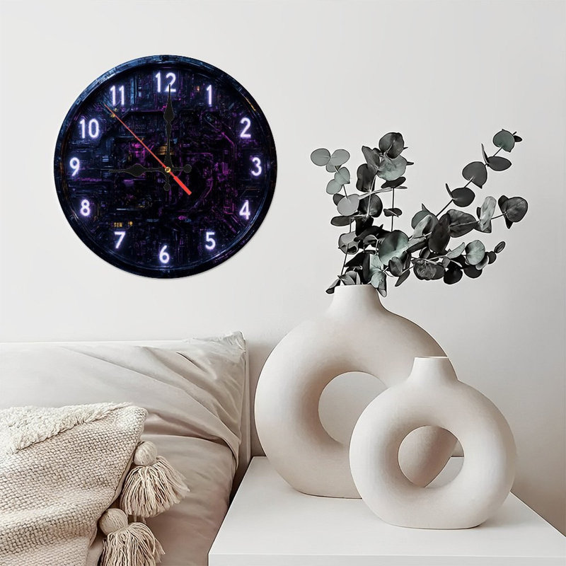 Horloge à chiffres lumineux avec circuits