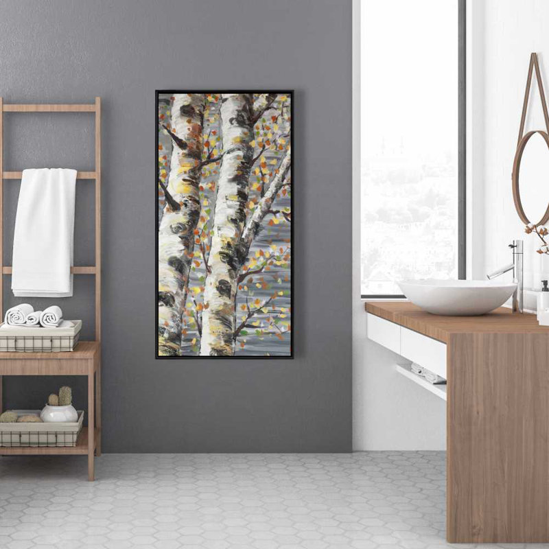 Bouleaux en herbe - Toile encadrée pour la décoration de salon