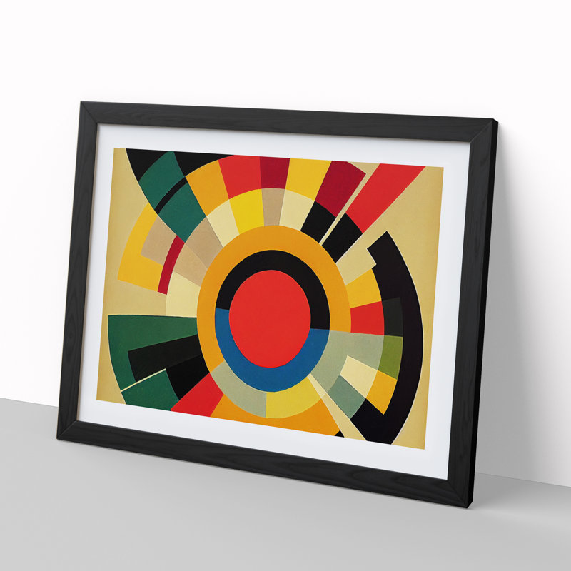 Excellent Modern Abstract - Single Picture Frame Print, Black, 34cm H x 46cm W x 2cm D