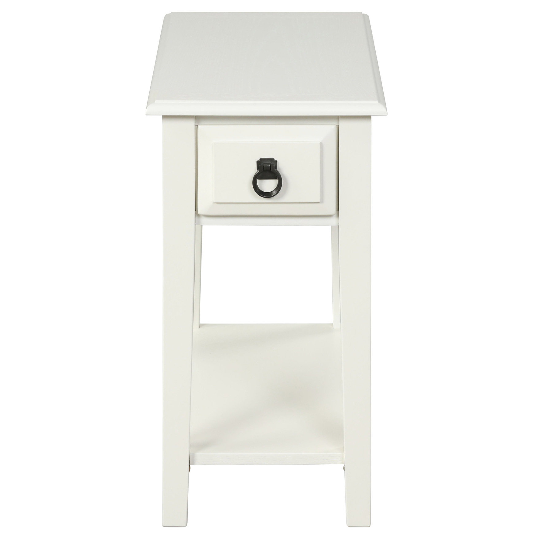 Latitude Run® 22 Inches Deep White Accent Table With Drawer And Shelf ...