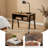 Stackable Nightstand with Metal Frame & Engineered Wood Shelf, Retro Bedside Table, Brown