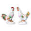 Antique French Porcelain Rooster And Hen