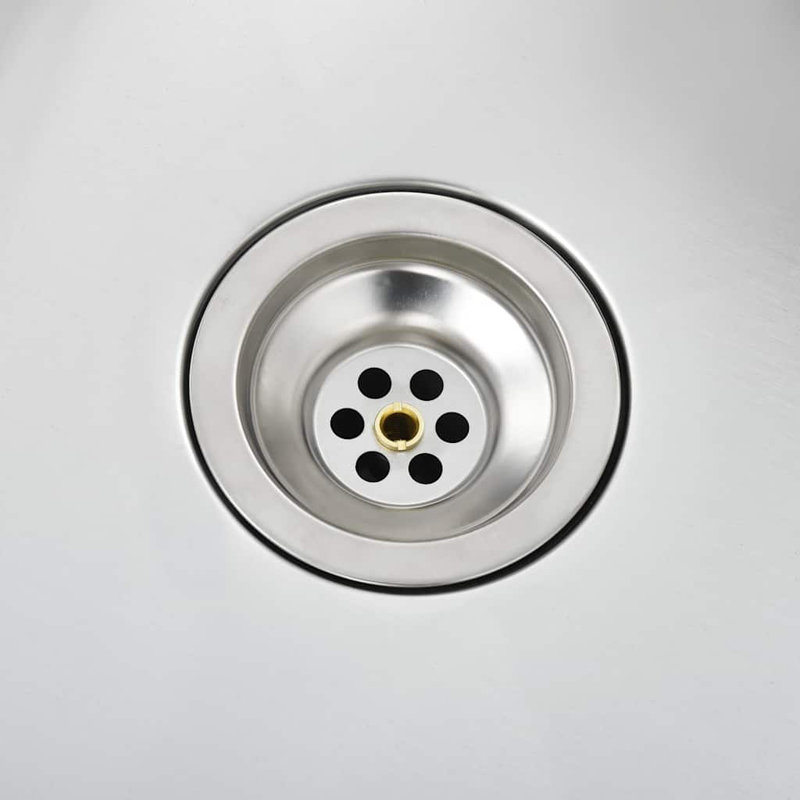 vidaXL Kitchen Sink with Strainer, Stainless Steel Top-Mount Sink, Fast Drainage, Anti-Corrosion, Silver
