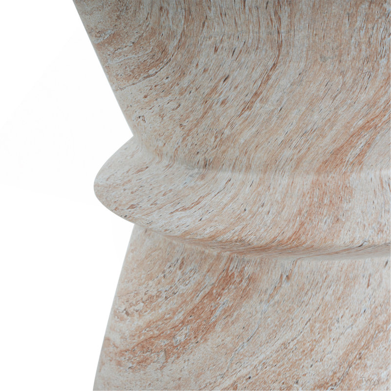 Outdoor/Indoor Lightweight Concrete Side Table,Travertine Finish