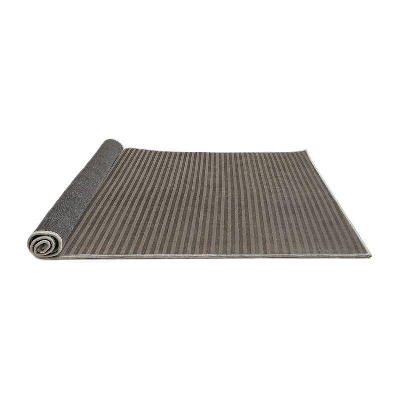 Tapis rayé gris Kuebler, Rond 5 pi