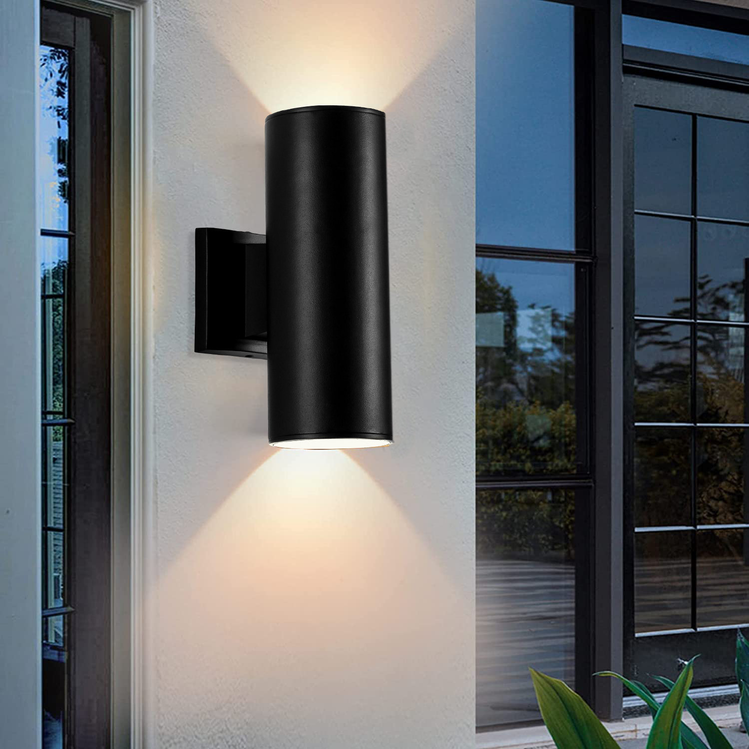 Masuda Integrated LED - Cylinder Outdoor Wall Light - Black