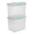 Sterilite Large Nesting ShowOffs Clear File Box w/ Handle and Latches