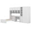 Lit plateforme simple avec tablettes de rangement, bureau et éclairage à DEL, lit plateforme en bois avec armoires, tiroirs et garde-robe-901698173